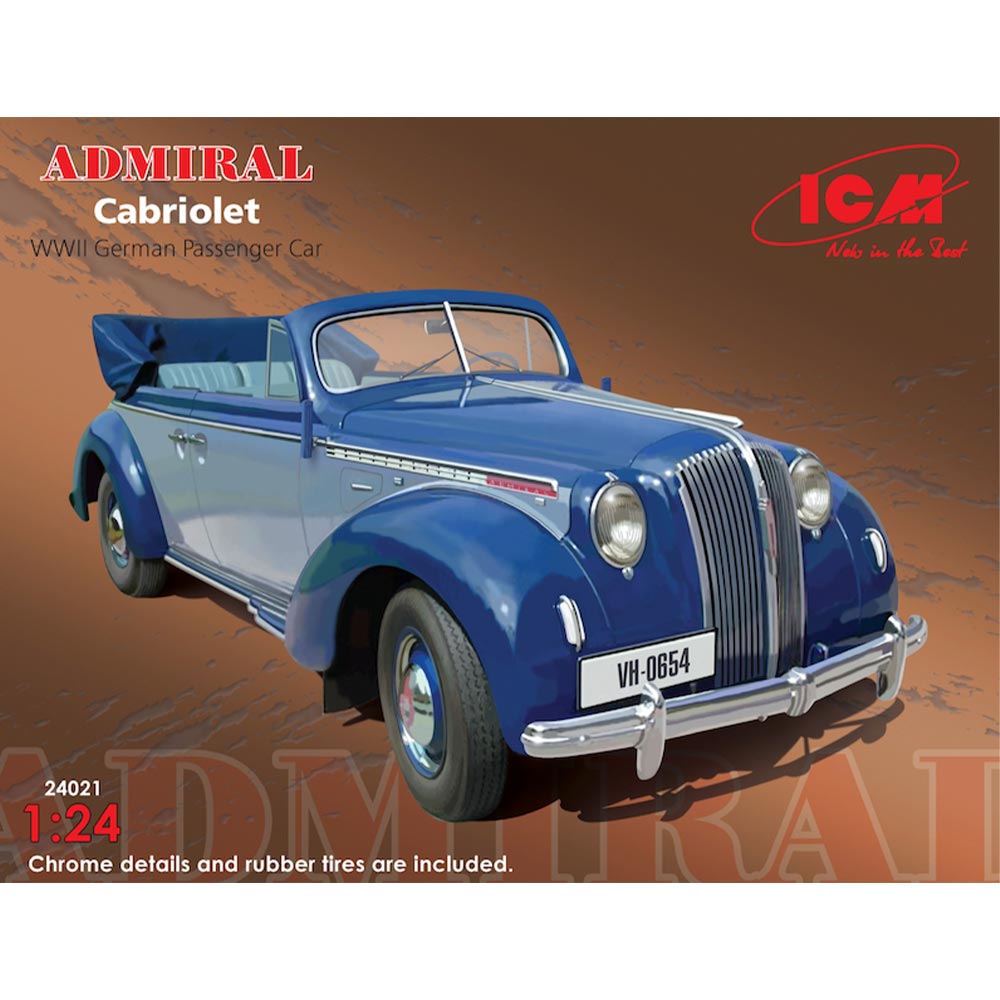 ICM 24021 Admiral Cabriolet WWII German Passenger Car 1:24 Car Model Kit