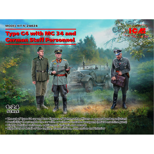 ICM 24024 Type G4 w/MG 34 & German Staff Personnel 1:24 Model Kit