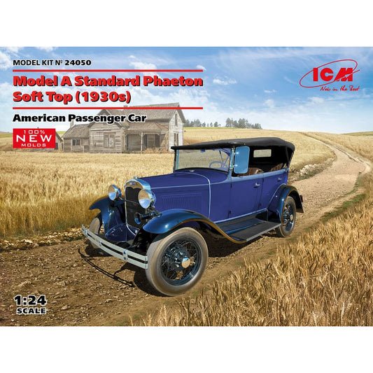 ICM 24050 Model A Standard Phaeton Soft Top (1930s) 1:24 Model Kit
