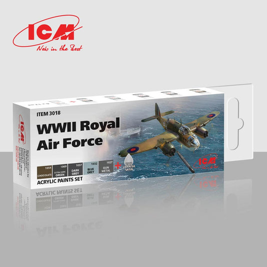 ICM 3018 12ml Royal Air Force Acrylic Set for ICM Bristol Beaufort MkI Kit 48310