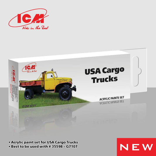 ICM 3019 US Cargo Trucks Acrylic Paint Set for ICM35598 G7107 Model Kits