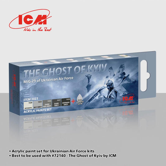 ICM 3027 Mikoyan MiG-29 'Fulcrum' of Ukrainian Air Force Ghost of Kyiv Paint Set