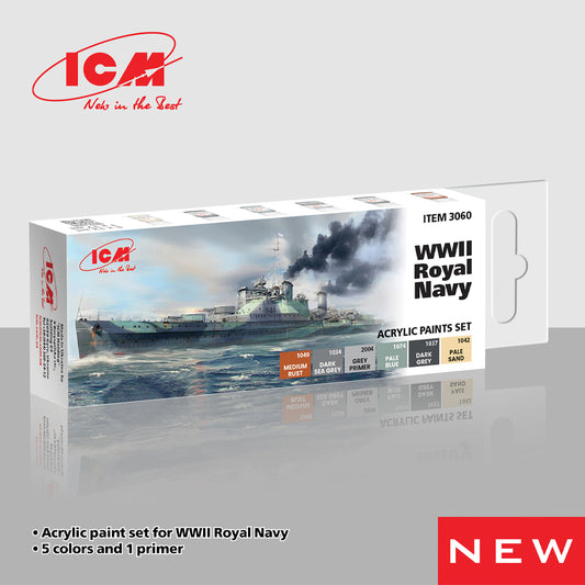 ICM 3060 WWII Royal Navy Model Kit Acrylic Paint Set 6x12ml Bottles