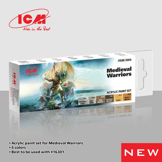 ICM 3066 Medieval Warriors Model Kit Acrylic Paint Set