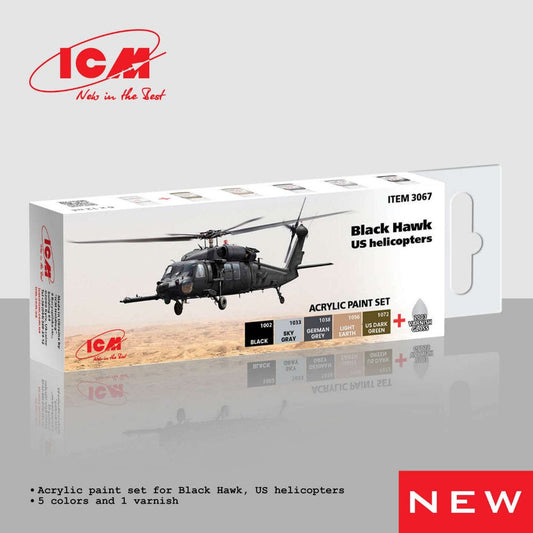 ICM 3067 Sikorsky Black Hawk Model Kit Acrylic Paint Set