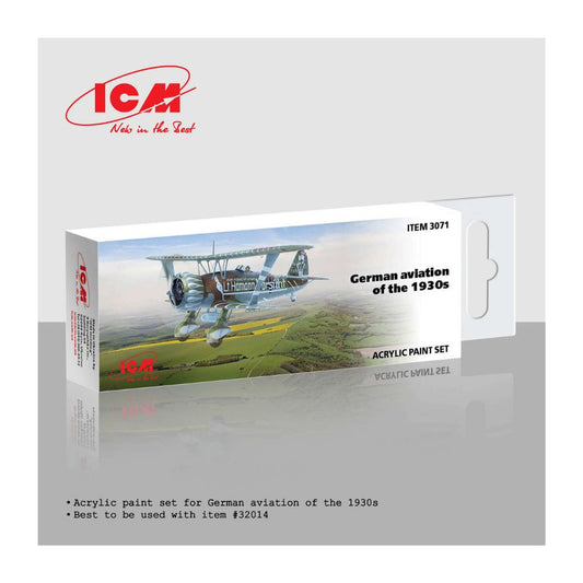 ICM 3071 German Aviation of the 1930s Model Acrylic Paint Set