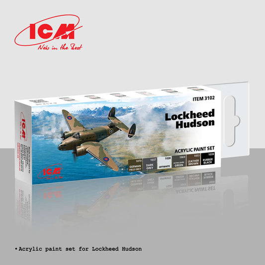 ICM 3102 Acrylic Paint Set for Lockheed Hudson