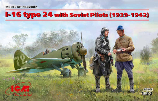ICM 32007 Polikarpov I-16 type 24 with Soviet Pilots 1:32 Aircraft Model Kit