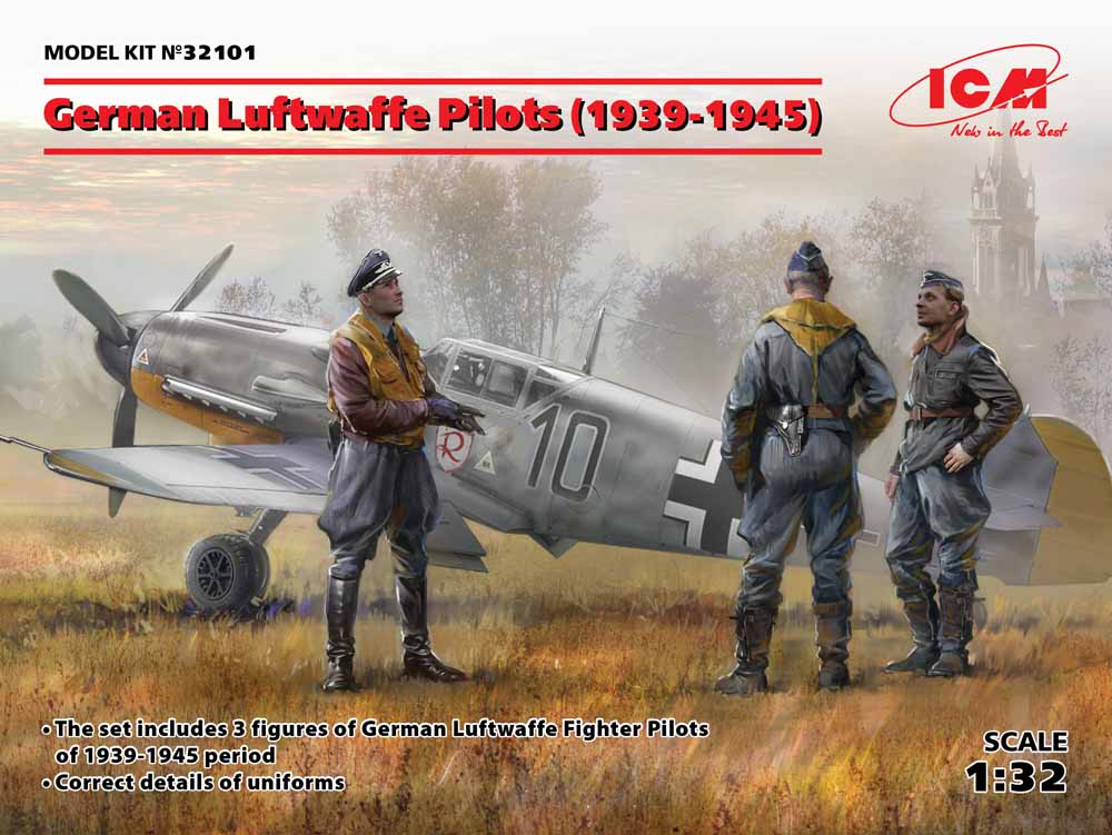 ICM 32101 German Luftwaffe Pilots (1939-1945) 1:32 Figure Model Kit