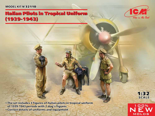 ICM 32110 Italian Pilots in Tropical Uniform (1939-1943) 1:32 Figure Model Kit