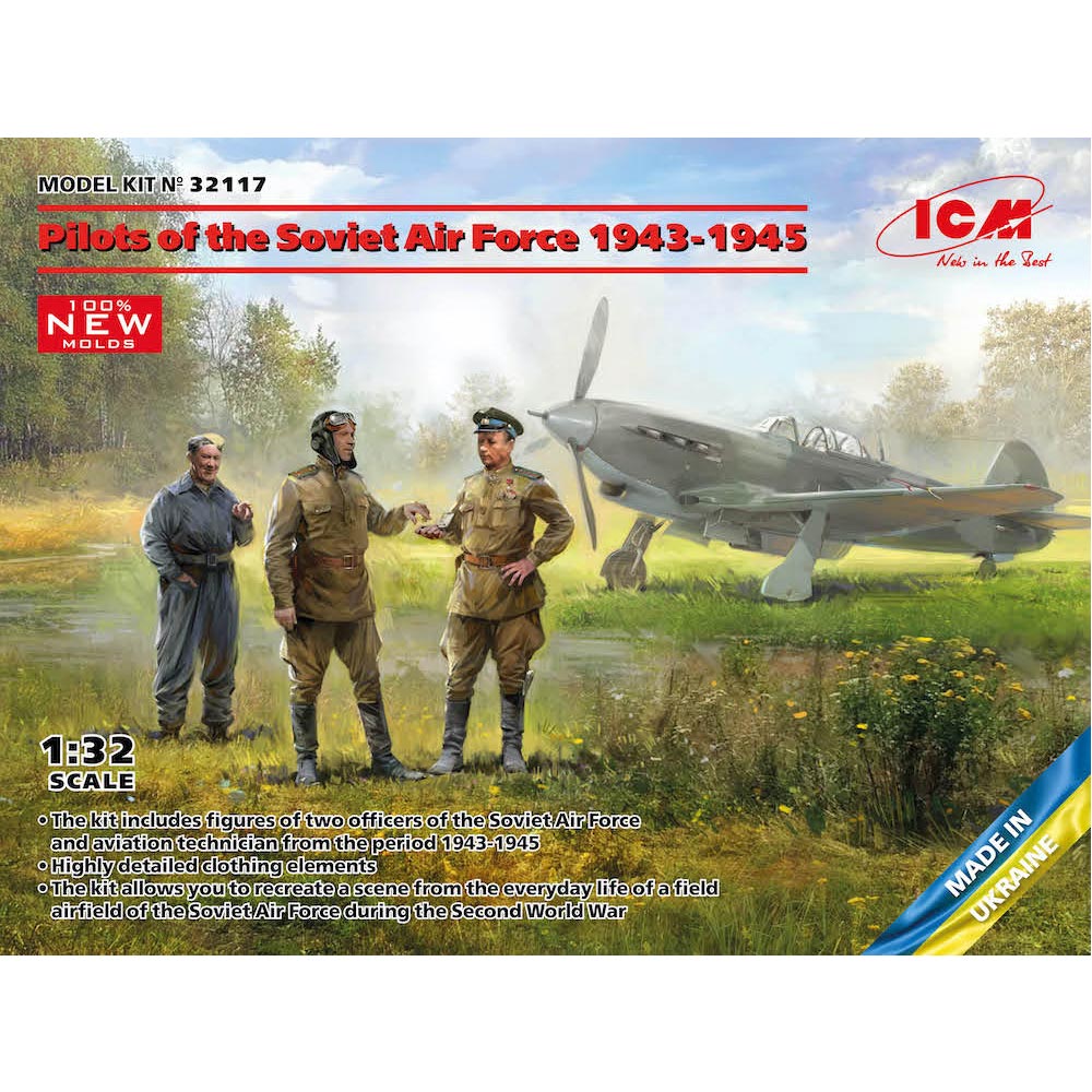 ICM 32117 Pilots of the Soviet Air Force 1943-45 1:32 Figures Plastic Model Kit