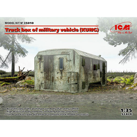 ICM 35010 KUNG Truck Box Van Body w/Diorama Accessories 1:35 Plastic Model Kit