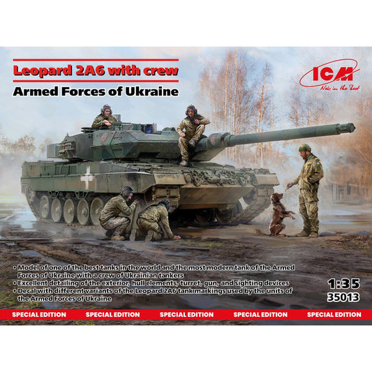 ICM 35013 Leopard 2A6 w/Crew AFU Tank 1:35 Model Kit