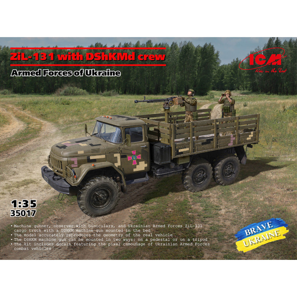 ICM 35017 ZiL-131 Armed Forces of Ukraine w/DShKM & Crew 1:35 Model Kit