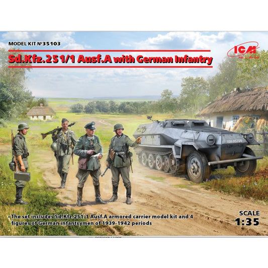 ICM 35103 Sd.Kfz.251/1 Ausf.A German Infantry 1:35 Military Vehicle Model Kit