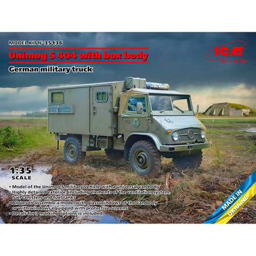 ICM UA ICM35136 1:35 Unimog S 404 with box body, German military truck