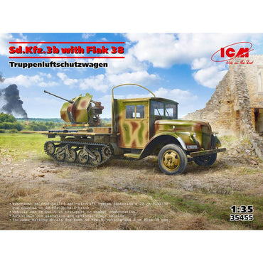ICM 35455 Sd.Kfz.3b w/Flak 38 Truppenluftschutzwagen 1:35 Model Kit