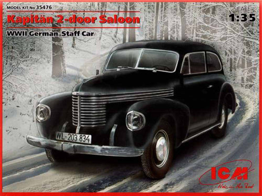 ICM 35476 Kapitan Saloon WWII German Staff Car 1:35 Military Vehicle Model Kit