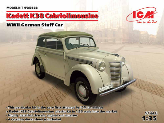 ICM 35483 Kadett K38 Cabrio limousine WWII Car 1:35 Military Vehicle Model Kit