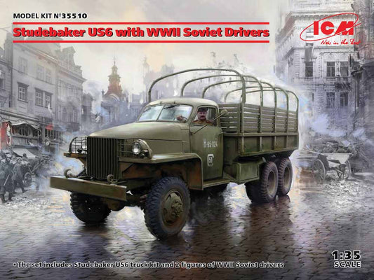 ICM 35510 Studebaker US6 with WWII Soviet Drivers 1:35 Military Vehicle Model Kit
