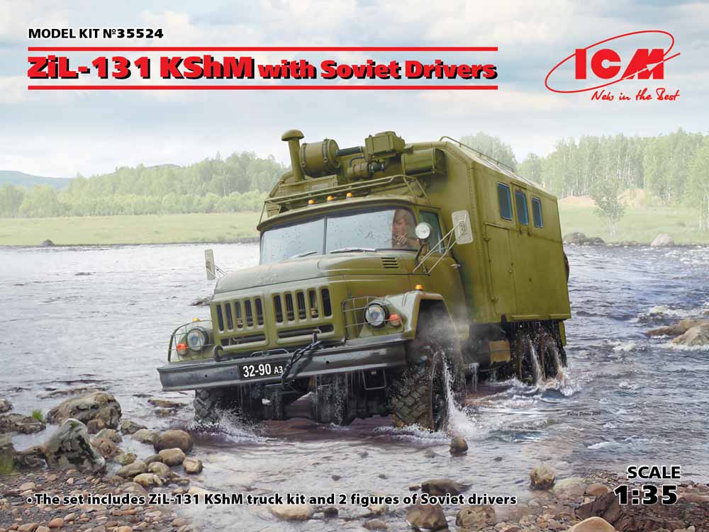 ICM 35524 Soviet ZiL-131 KShM with Soviet Drivers 1:35 Military Vehicle Model Kit