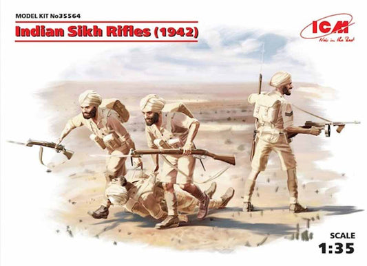 ICM 35564 Indian Sikh Rifles (1942) (4 figures) 1:35 Figure Model Kit
