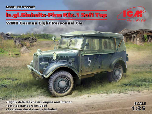 ICM Einheitz-Pkw Kfz.1 Soft Top 1:35 Military Vehicle Model Kit 35582