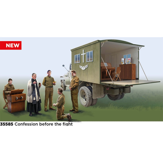 ICM 35585 WWII British Army Mobile Chapel 1:35 Model Kit