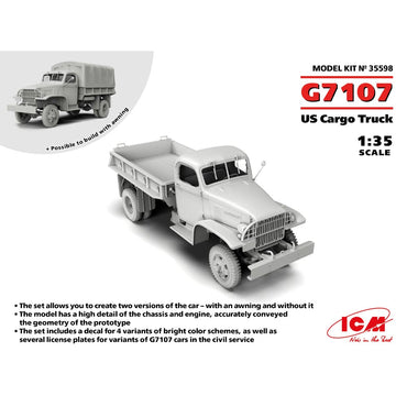 ICM 35598 G7107 US Military Cargo Truck 1:35 Plastic Model Kit