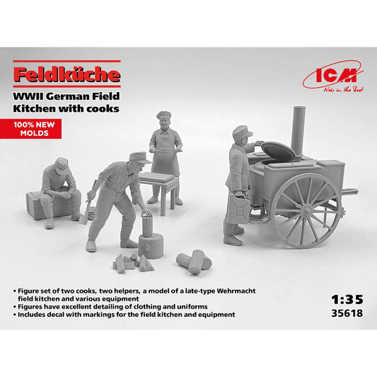 ICM 35618 Feldkuche WWII German Field Kitchen w/Cooks 1:35 Model Kit