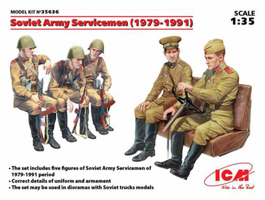 ICM 35636 Soviet Army Servicemen 1979-1991 5x Figures 1:35 Model Kit Figure