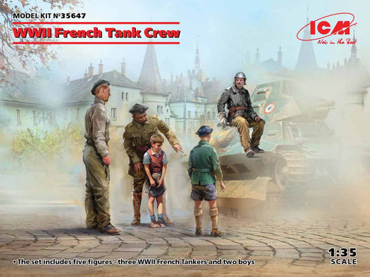 ICM 35647 WWII French Tank Crew (4 figures) 1:35 Model Kit Figure