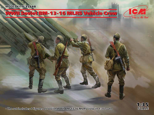 ICM 35648 WWII Soviet BM-13-16 MLRS Vehicle Crew 1:35 Figure Model Kit