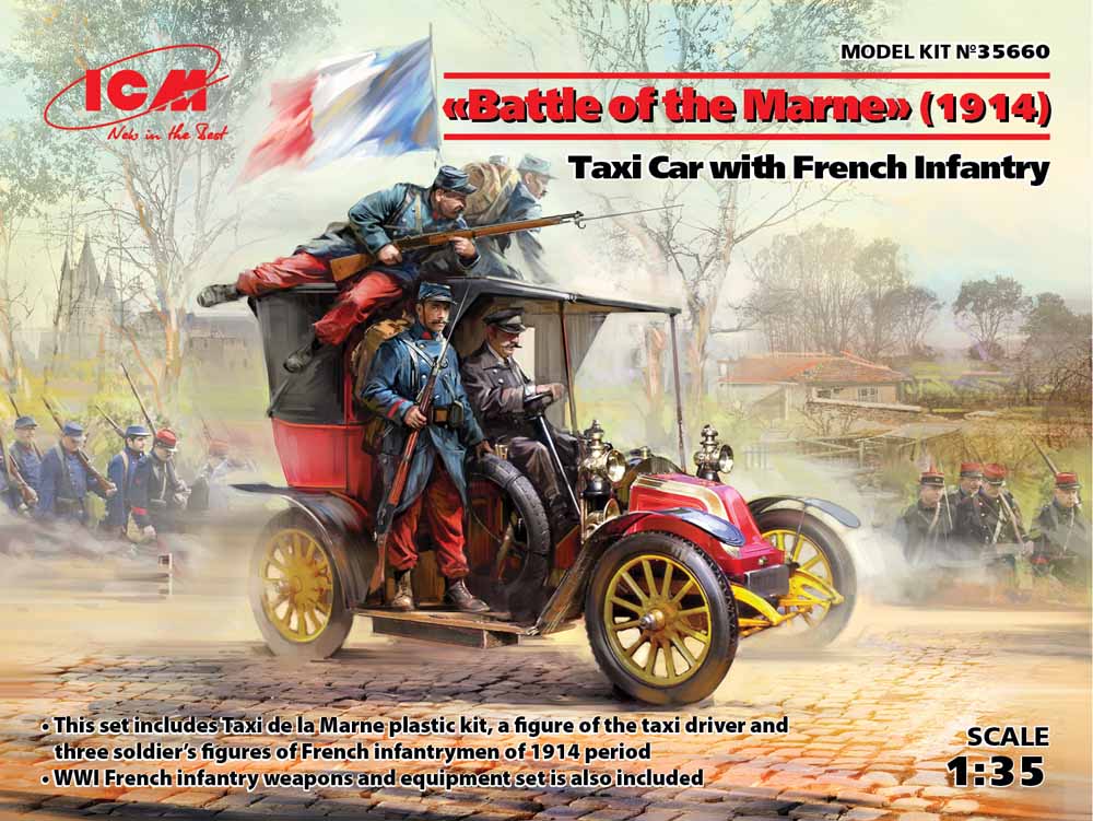ICM 35660 Battle of the Marne (1914) Taxi car 1:35 Military Vehicle Model Kit