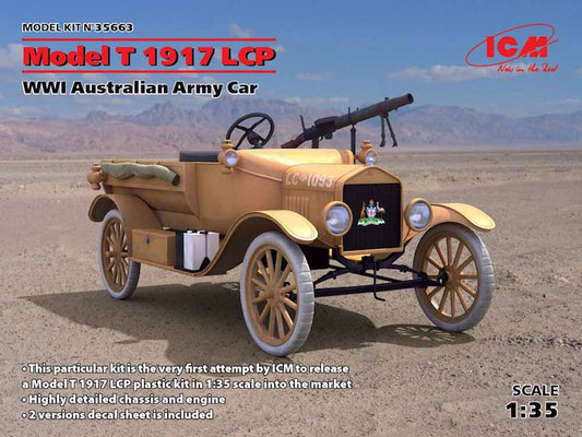 ICM 35663 Model T 1917 LCP WWI Aus. Army Car 1:35 Military Vehicle Model Kit