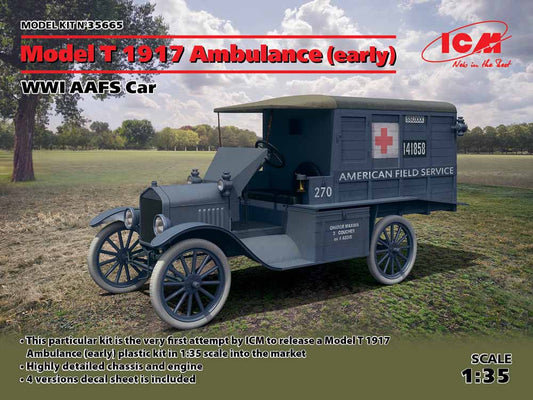 ICM 35665 Model T 1917 Ambulance (early) 1:35 Military Vehicle Model Kit