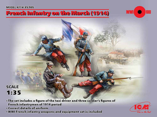 ICM 35705 French Infantry on the March 1914 4 figures 1:35 Figure Model Kit