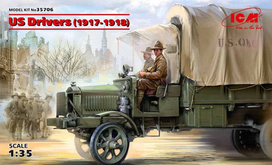 ICM 35706 US Drivers (1917-1918) (2 figures) 1:35 Figure Model Kit