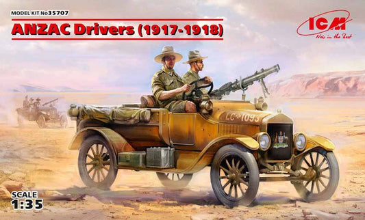 ICM 35707 ANZAC Drivers (1917-1918) (2 figures) 1:35 Figure Model Kit