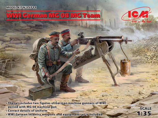 ICM 35711 WWI German MG08 Machine Gun Team 1:35 Military Vehicle Model Kit