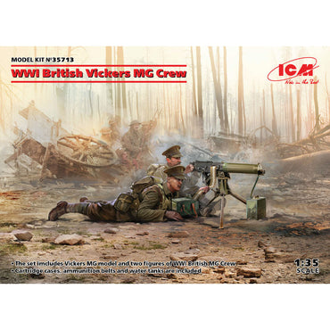 ICM 35713 WWI British Vickers MG Crew 1:35 Military Vehicle Model Kit