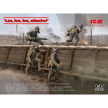 ICM 35723 German Assualt Unit “Los, los, los, attacke!” Figures 1:35 Model Kit