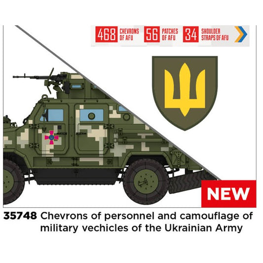 ICM 35748 Ukrainian Army Military Vehicles Chevrons & Camo 1:35 Model Kit Parts