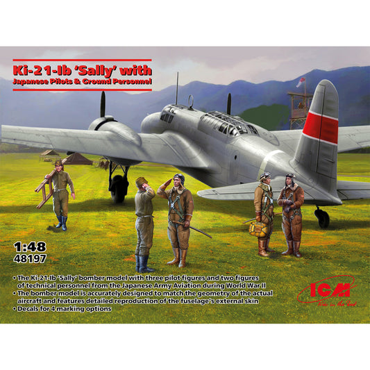 ICM 48197 Mitsubishi Ki-21-Ib Sally w/Pilots & Personnel 1:48 Model Kit
