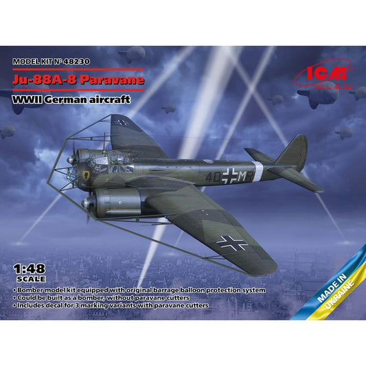 ICM 48230 Junkers Ju-88A-8 Paravene Barrage Balloon Cutter 1:48 Model Kit