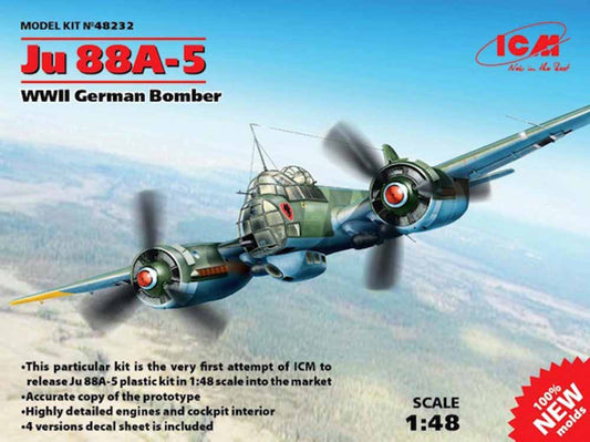 ICM 48232 Junkers Ju-88A-5 WWII German Bomber 1:48 Aircraft Model Kit