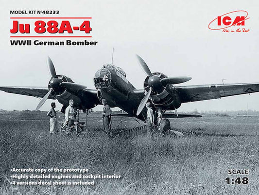 ICM 48233 Junkers Ju-88A-4 WWII German Bomber 1:48 Aircraft Model Kit
