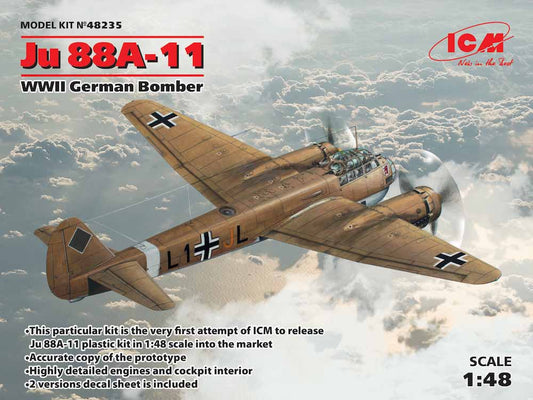ICM 48235 Junkers Ju-88A-11 WWII German Bomber 1:48 Aircraft Model Kit