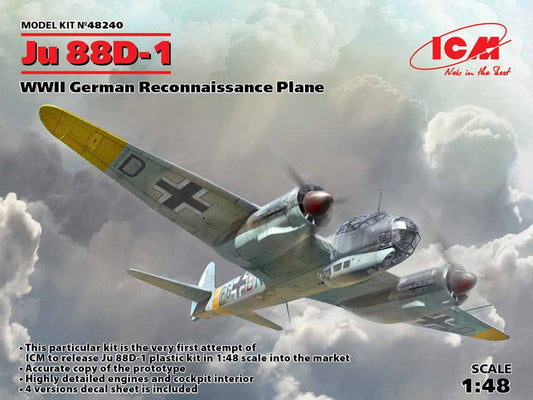 ICM 48240 Junkers Ju-88D-1 WWII German Recon Plane 1:48 Aircraft Model Kit