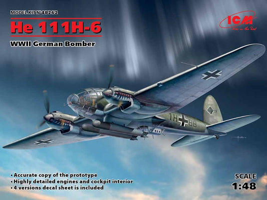 ICM 48262 Heinkel He-111H-6 WWII German Bomber 1:48 Aircraft Model Kit